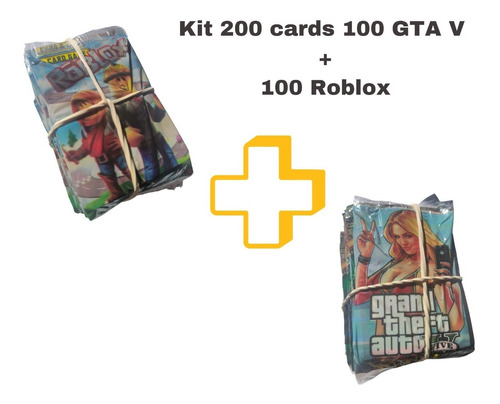 Kit 200 Cards 100 Gta V + 100 Roblox = 50 Pacotes Bater Bafo